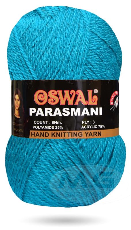 Image of M.G ENTERPRISE 3 Ply Knitting Yarn Wool, Light Teal Blue 100 GMS Best Used with Knitting Needles, Crochet Needles Wool Yarn for Knitting.-CO Art-EIB