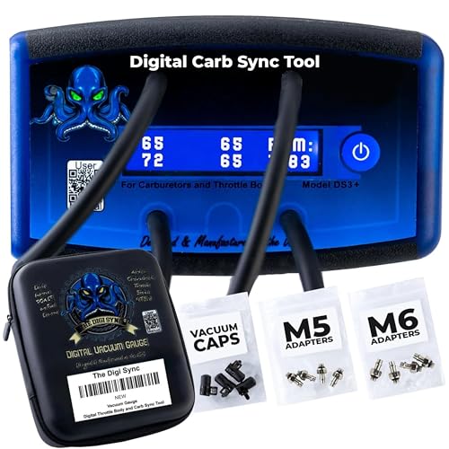 4-Channel - The Digi Sync™ Throttle Body & Digital Carb Sync Tool, Easy To Use & Accurate Carburetor Synchronizer, Vacuum Gauge Carburetor, Peaking Manometer, for Carbureted & Fuel-Injected Engines