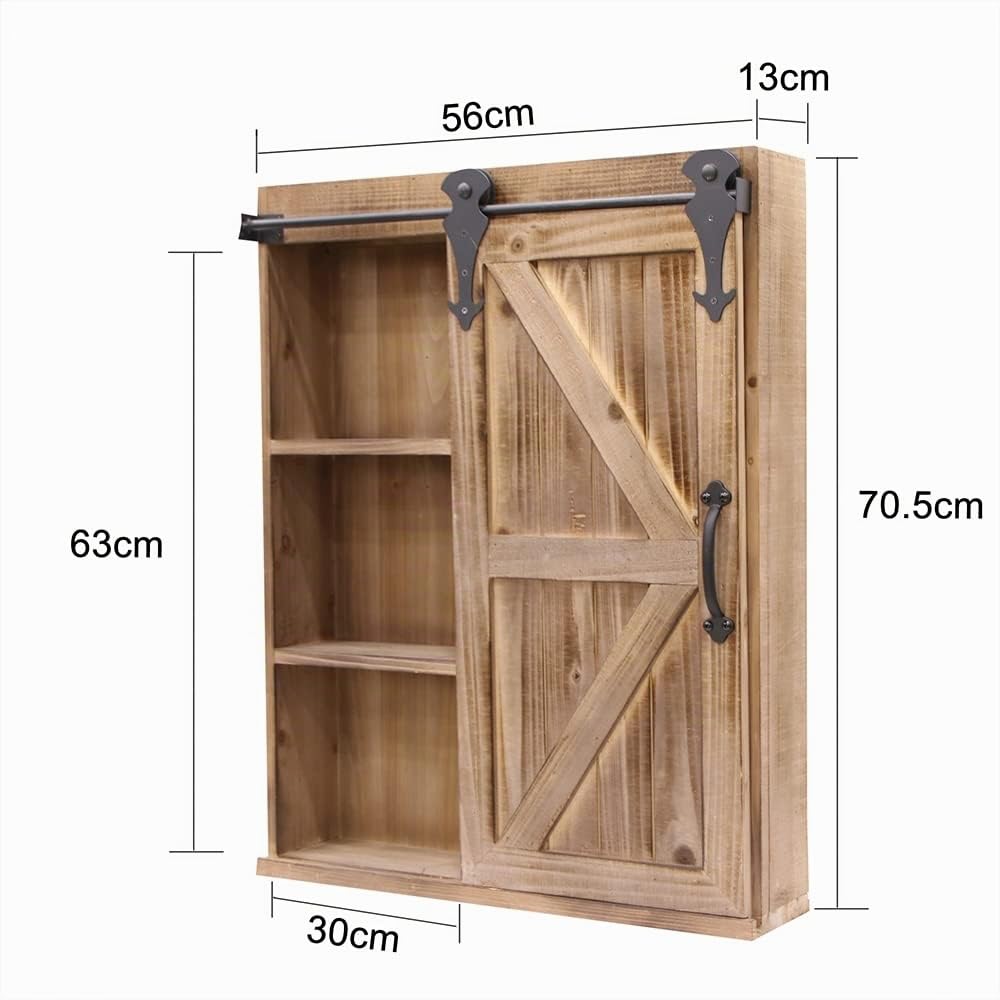 Melko Armoire murale à porte coulissante - Armoire à miroir - Armoire de salle de bain - Marron - Pour le salon