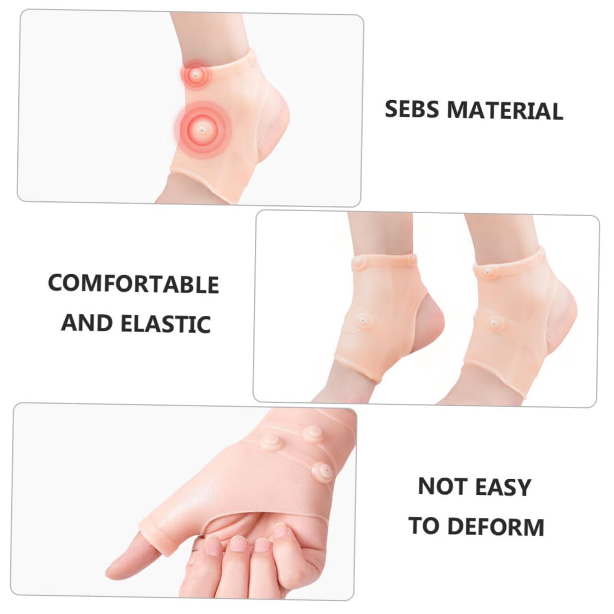 Ipetboom Ankle Support Wrist Protector 2 Pairs Sports Ankle Brace Magnetic Wrist Support for Outdoor