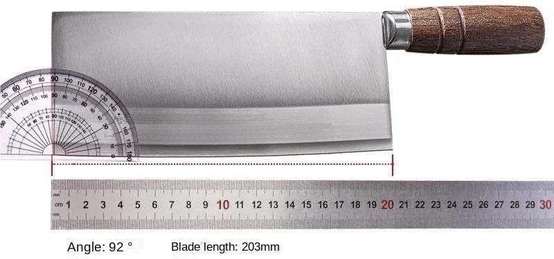 ROJADA Meat cleaver,Cleaver Knife 8 Inch Chinese Chef Knife 90Cr18Mov Sharp Meat Cleaver Slicing Cutting Stainless Steel Kitchen Knife (Color : B)
