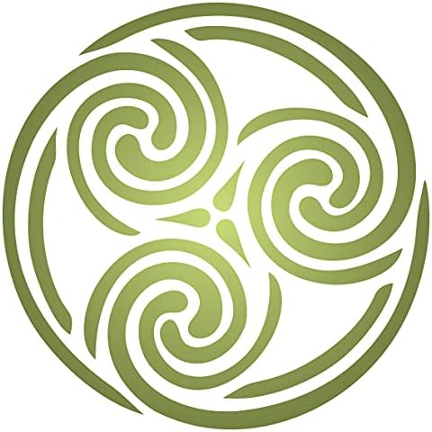 Stencils for Walls: Celtic Spiral Stencil, 6.5 x 6.5 inch (L) - Triskelion Triple Spiral Cycle of Life Stencils for Painting Template Cover