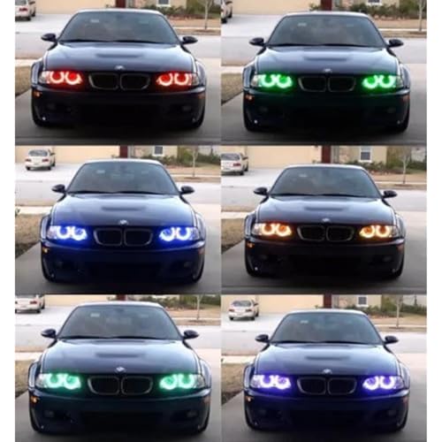 Ojo de Angel LED para BMW E36 E38 E39 E46 kit multicolor de 4x131mm con mando 3