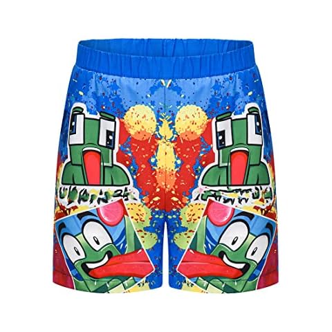Delanhon Boys Swimming Shorts 3D Funny Youtuber Game Frog Graffiti Printed Quick Dry Beach Board Trunks with Mesh Lining Summer Swimwear 5-13 Years(Blue, 170) Cover