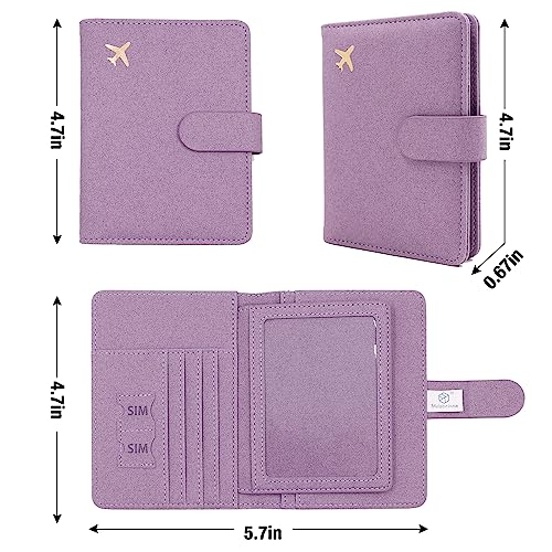 Image of Melsbrinna Rfid Passport Holder for Travel women /Men, Cute Passport Wallet Rfid Blocking Card Slots, Rfid Passport Cover /CaseTravel Wallet, Passport Book Holder (1, Purple1)