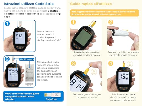 FORA 6-in-1 Cholesterin Messgerät mit Bluetooth, Starterset inkl. 10 Gesamtcholesterin-Teststreifen, Schwarz