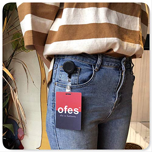 QREEL - 2 Pack - Retractable ID Name Badge Holder Reels with Swivel Alligator Clip (Black) - Image 6