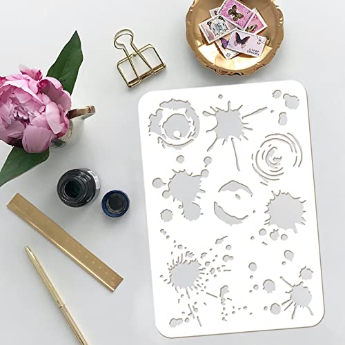 FINGERINSPIRE Stain and Splatter Stencils 29.7x21cm Graffiti Stencils Template Plastic Stain Stencils Reusable Splatter Stencils DIY Art Stencils for Painting on Wood Floor - Image 3