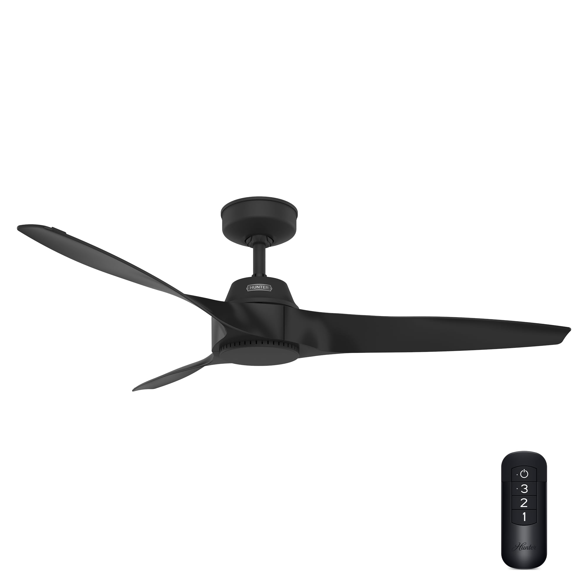 Ventilateur Hunter Canberra 52880 noir mat 132 cm avec télécommande