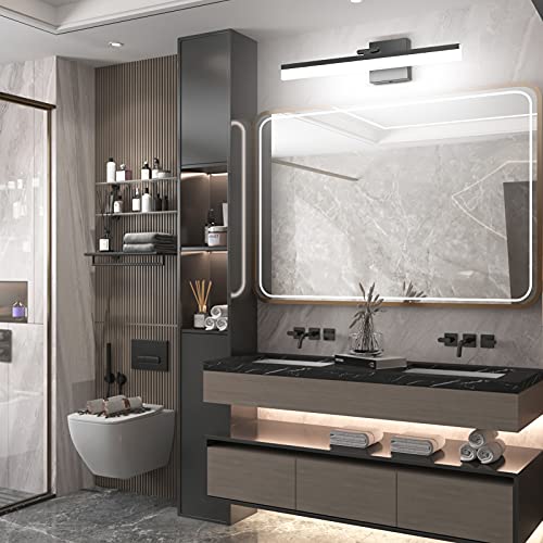 Ralbay 24" LED Modern Black Vanity Light 14W Adjustable Matte Black Bathroom Vanity Light Modern LED Bathroom Vanity Light Fixtures Over Mirror (6000K Cool White Light) by Ralbay - Used condition - Image 9