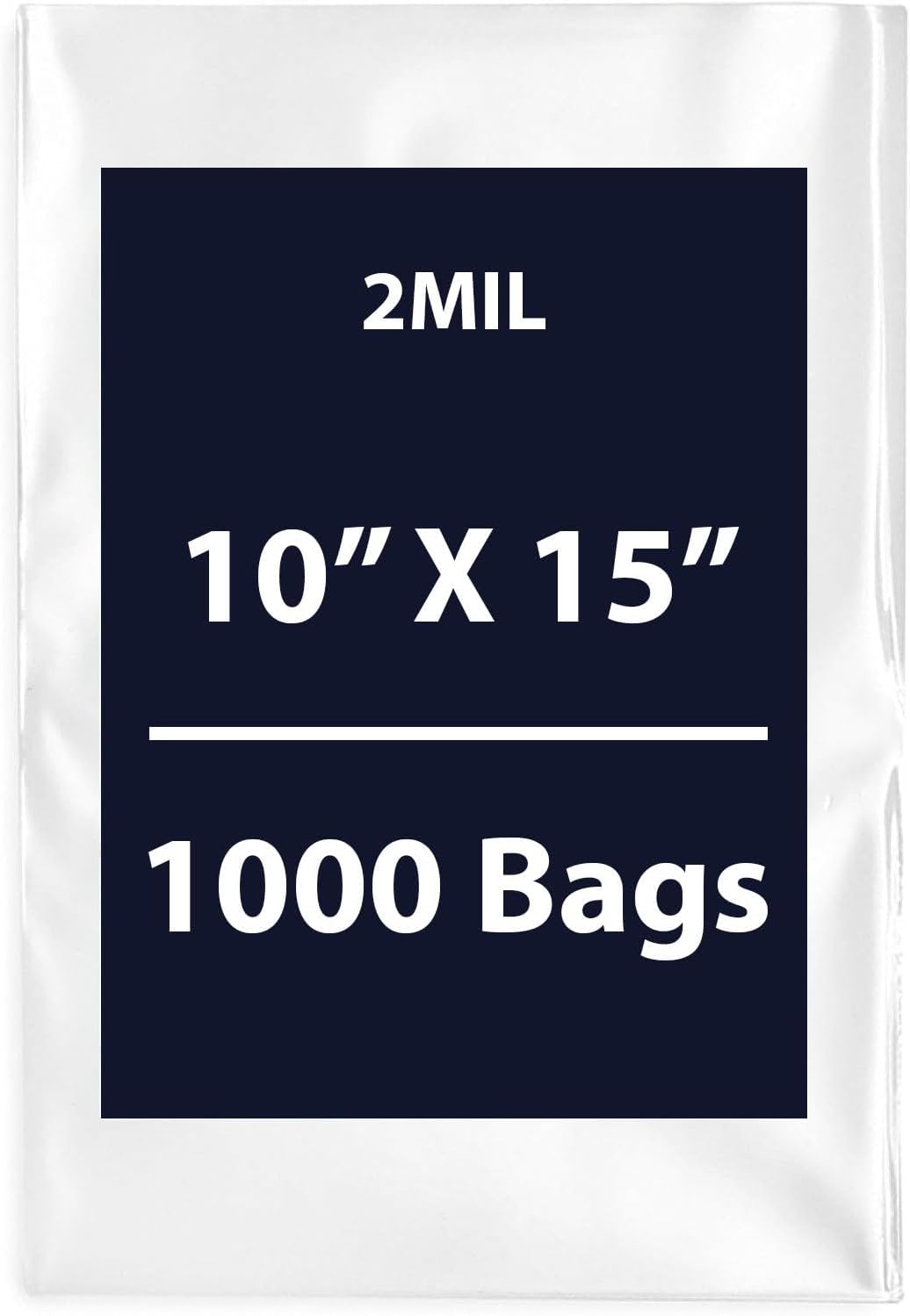 Clear Flat Poly Bags, 2Mil 10" X 15" & 1000 Bags | Low-Density Polyethylene (LDPE), Flat Open Top Plastic Packaging Packing | Flexible and Durable Plastic Bag
