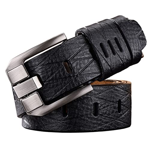 Ceinture cuir homme avec boucle anti-rayures noire de 3,8cm