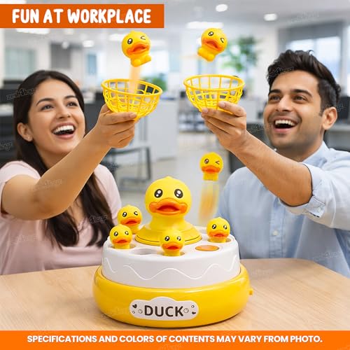 Image of Zest 4 Toyz Bouncing Duck Catch Game with Nets Interactive Jumping Duck Toy Rotating Board Game Family Fun Toddler Development Toy for Girls and Boys