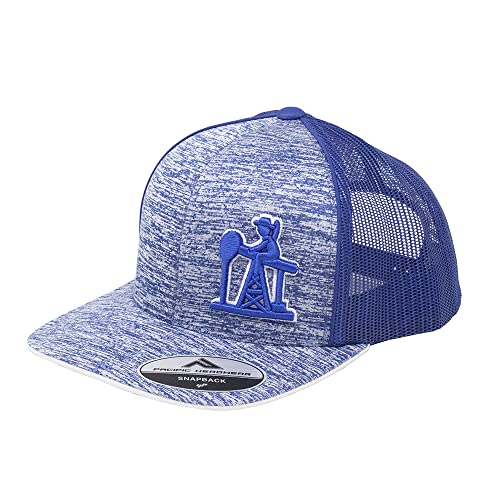 Oil Field Hats Pumpjack Cowboy Adjustable Mesh Back Snapback Hat (PJ Puff - Heather Blue) Oil Field Hats Pumpjack Cowboy Adjustable Mesh Back Snapback Hat (PJ Puff - Heather Blue)