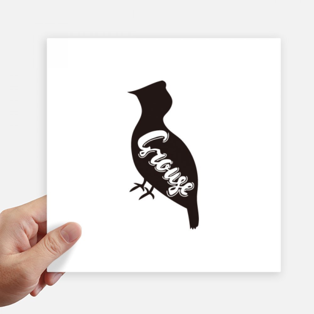 Autocollant carré Grouse Noir et Blanc 20cm x 20cm, décoration mur et sticker pour valise