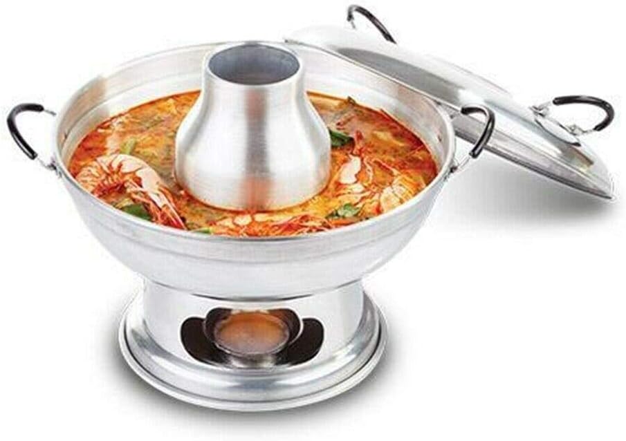 22 cm. Tom Yum Gung Hot Pot Thai Soup Holder Steamed Egg Soup Boil Bowl Thai Utensil Food Party Serving Cookware Aluminium