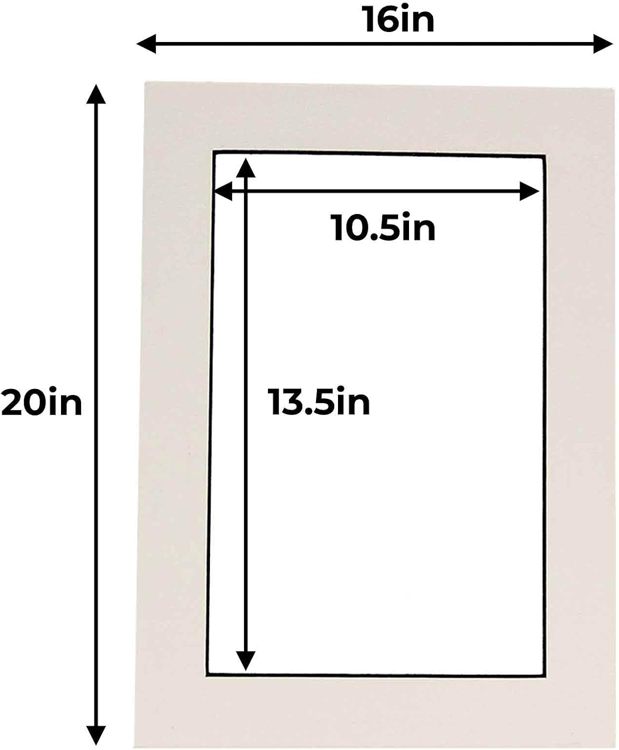 16x20 Mat for 11x14 Photo - Precut White with Black Core Picture Matboard for Frames Measuring 16 x 20 Inches - Bevel Cut Matte to Display Art Measuring 11 x 14 Inches - Acid Free ONE MAT