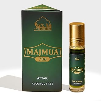 Majmua 786 Attar Oil by Dukhni | Arabic perfume oils for men and women | 100% pure ittar roll on, oud oil, woody oudh perfume | Eid, Ramadan, Umrah Gifts & Vegan Islamic Fragrances