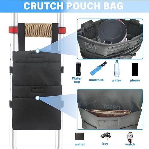 Crutch Pads With Crutch Pouch Bag, 5-Pack Comfortable Crutch Underarm Pad Hand Grip Covers Crutch Bag, Breathable Moisture Wicking Crutch Pillows Set For Adults, Youth #TOP2