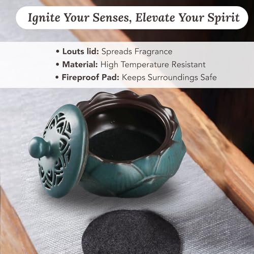 Image of Ekhasa Ceramic Dhoop Dani Loban Burner Holder Stand for Home | Dhup Kapoor Dani for Puja | Sambrani Dhoop Holder | Dhuni Burner Samrani Dhoop Batti Stand for Pooja | Dhup Stand Incense Oud Burner