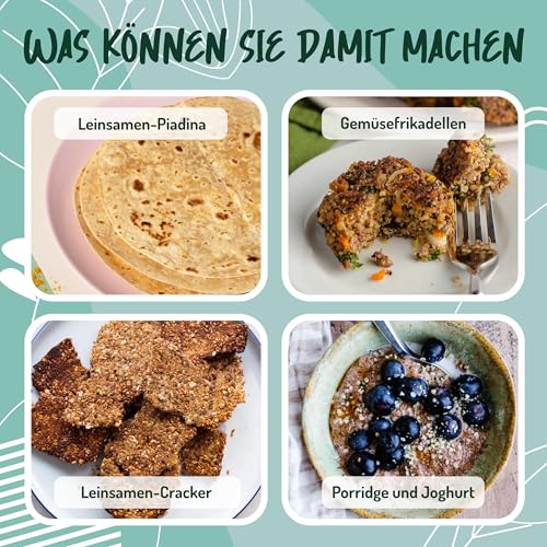 Foto von Bio Leinsamenmehl - 500g. Gold Leinsamenmehl Low Carb. Leinmehl Ballaststoff und Nährstoffreich. Leinsamen Gemahlen Bio.