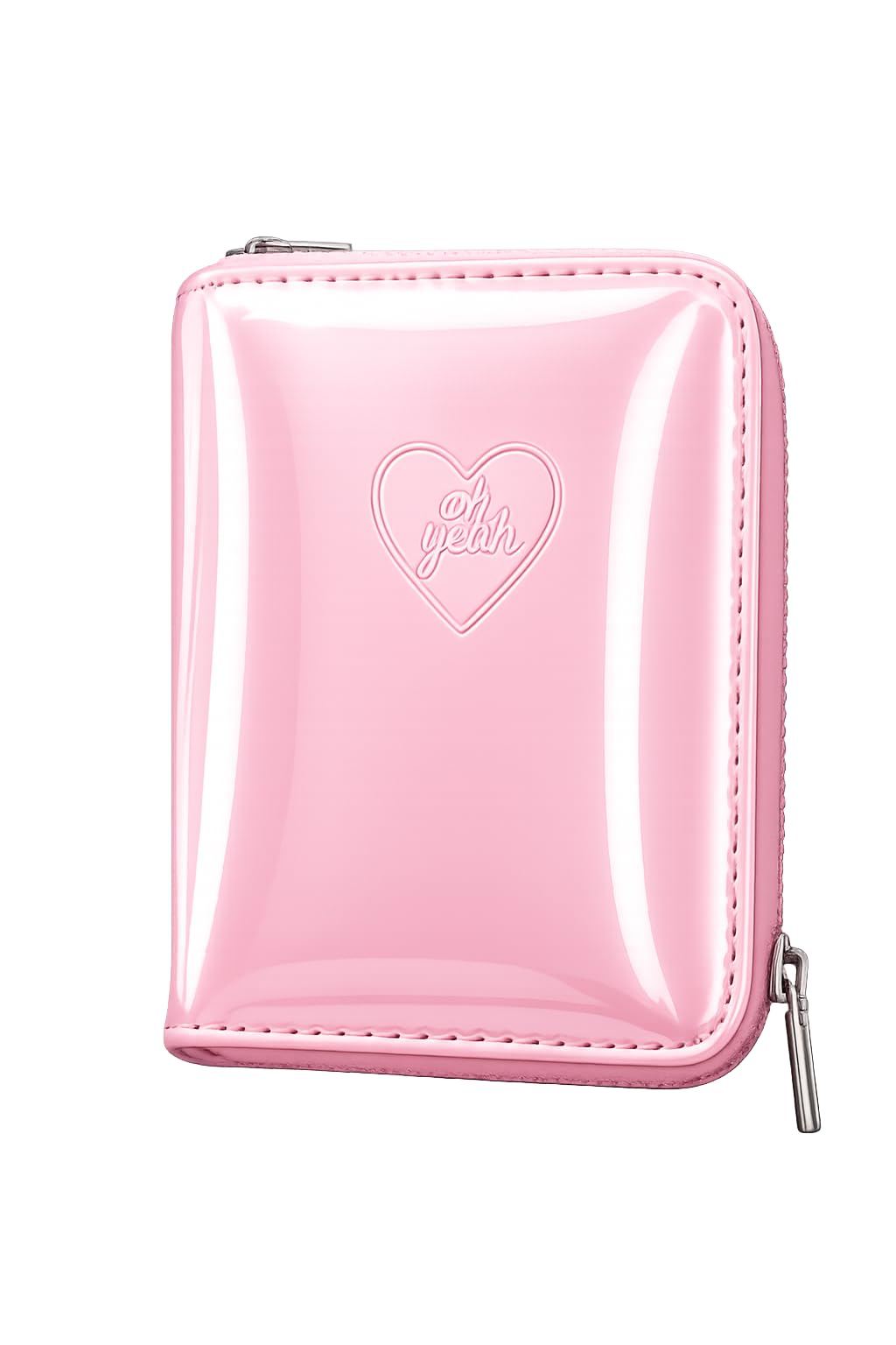 Women's Patent Leather Zip Around Card Holder Wallet Compact Credit Card Organizer RFID Blocking Coin Purse Pink-picture-20
