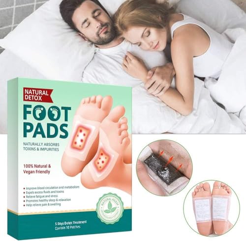Image of Delightbee Detox Organic Foot Pads | Natural ginger adhesive patches for body detox, stress relief, pain-free cleansing, and better sleep. Easy to use and ideal for daily wellness | Pack of 50