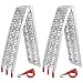 Smartxchoices Pair 7.5' Folding Truck Ramps Aluminum Trailer Loading Ramps w/Straps for ATV UTV Motorcycle Snow Blower Lawn Mower Pickup 1500lb Capacity