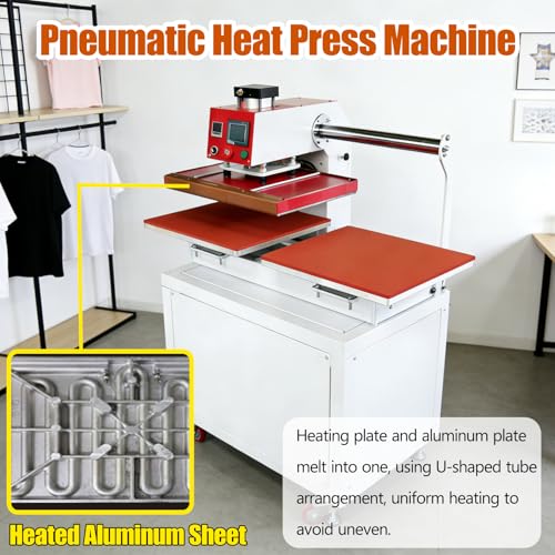 Máquina de Prensa Térmica Doble Placa Neumática 15.7x19.7in miniatura 3