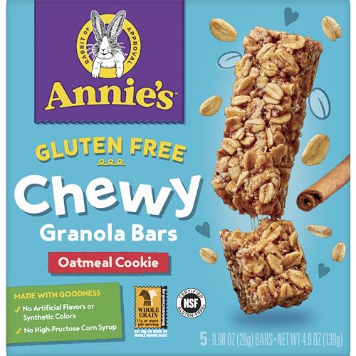 Image of Annie's Chewy Granola Bars, Oatmeal Cookie, Gluten Free, 5 ct, 4.9 oz.