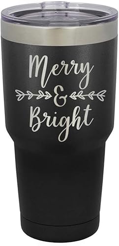 Miniatura 1 de Chirstmas - Vaso de acero con revestimiento de polvo grabado con láser, taza de viaje con grabado de 30 oz de camello polar sin BPA, mantiene tu