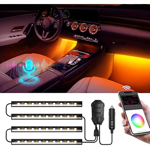 SEALIGHT Car Interior Lights Voice-activated RGB Car LED Strip Light, Car Atmosphere Lighting with Infinite DIY Colors and Music Sync Car Lighting Cover