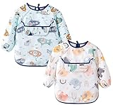 Diseño --- Diseño de manga larga puede proteger mejor la ropa del bebé de la contaminación. Hay tirantes ajustables en la espalda y la parte inferior de la espalda está abierta, lo que puede adaptarse a más tipos de cuerpo, al tiempo que evita que el bebé se sienta completamente restringido en la parte superior del cuerpo, lo que le permite moverse con mayor libertad.