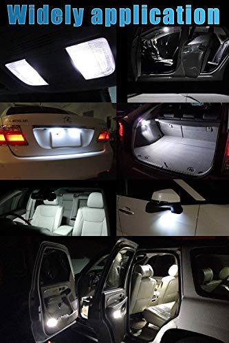 194 led bulb white super bright 6000K White t10 led bulbs W5W T10 168 led bulbs 15-SMD 4014 Chipsets LED Replacement Bulbs Error Free for Car Dome Map Door Courtesy License Plate Lights Pack of 20