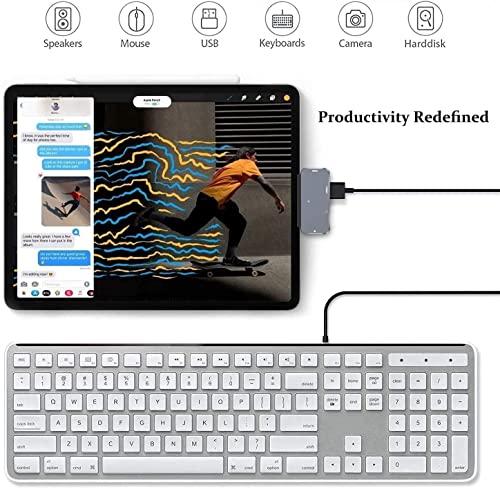 Image of Vaku Luxos 4IN1 USB 2.0 Type C Hub Multiport Adapter Connector (5GBPS) Data Transfer Converter Extension 4K HDMI 3.5MM Audio Docking Station USB A Port Compatible with MacBook, Laptop & More