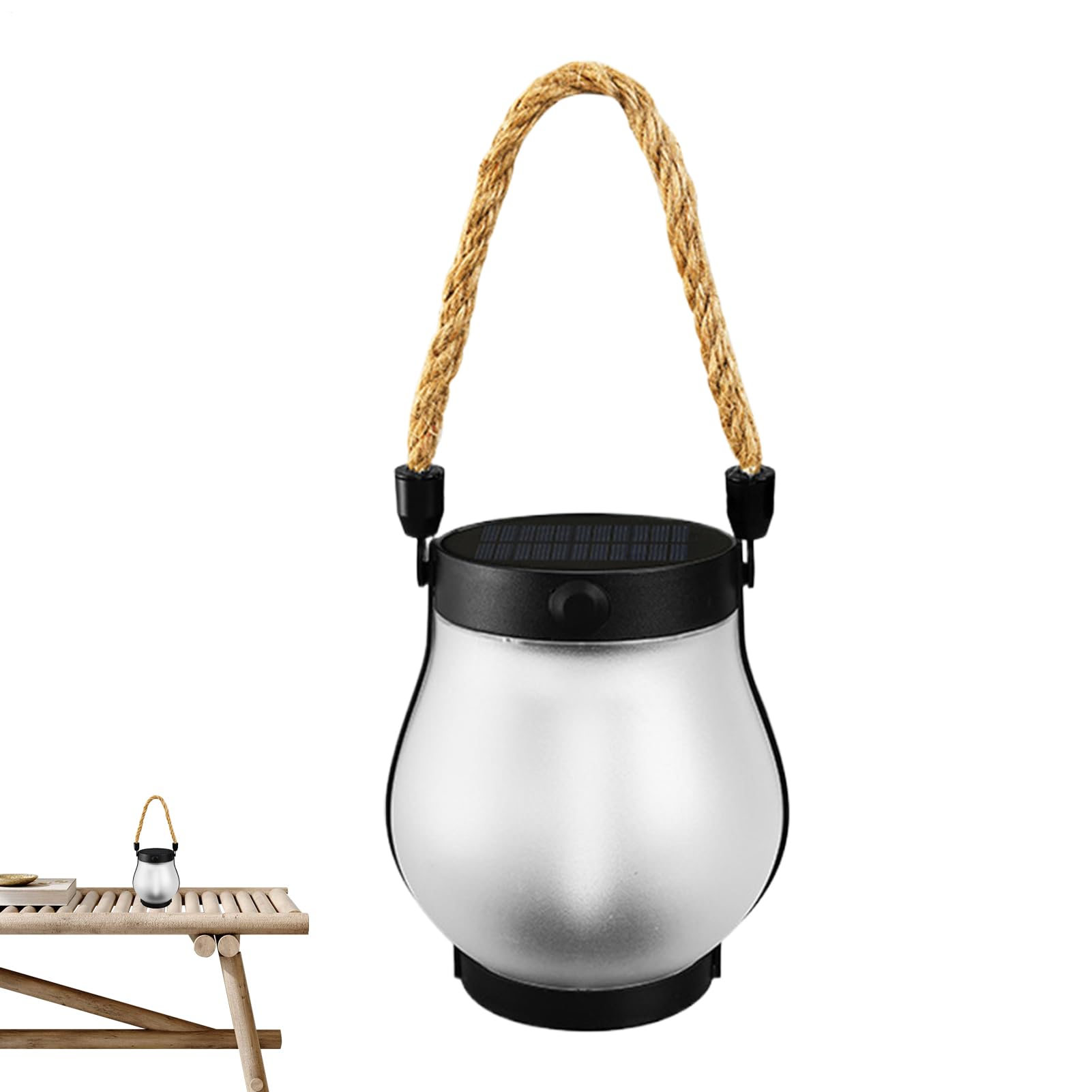 Flame Solar Lights Outdoor - Waterproof LED Light Flickering Garden Lantern | Decorative Yard Decor with Rope Rechargeable Camping Lamp for Walls