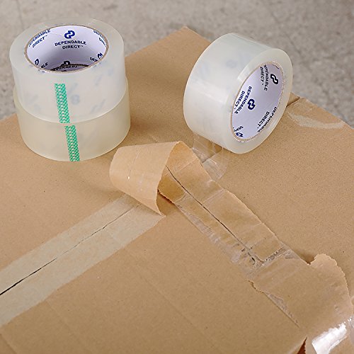 image for Dependable Direct Industrial Grade Clear Packing Tape (6 Rolls) - 110 