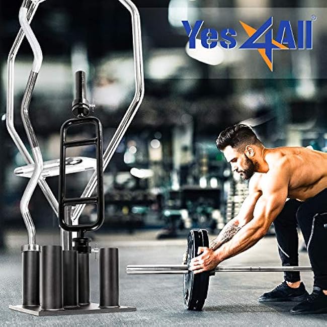 Yes4All Vertical Storage Rack, Home Gym Organizer, Barbell & Dumbbell Rack for 2-inch Olympic & Curl Bars