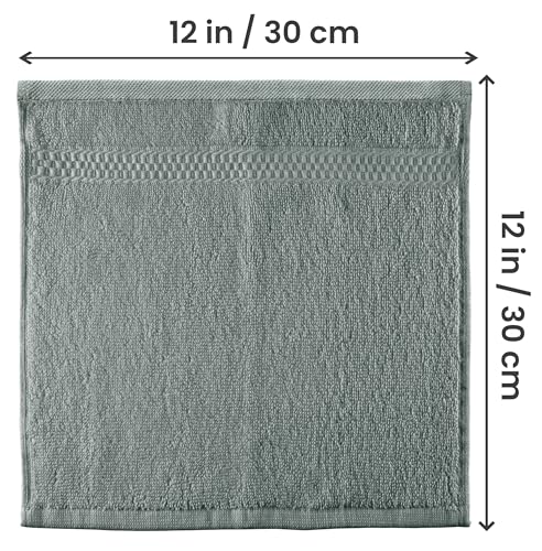 Image of Utopia Towels 12 Pack Premium Wash Cloths Set, 12 by 12 Inches, 100% Cotton Ring Spun, Highly Absorbent and Soft Feel Essential Washcloths for Bathroom, Spa, Gym, and Face, Cool Grey