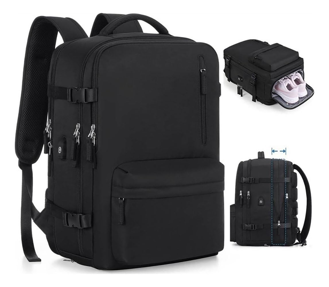 Mochila de viaje, mochila de viaje para portátil, 35 litros 14 litros expandible mochila de viaje de negocios, resistente al agua duradera de 14 pulgadas mochilas para portátiles, mochila grande de ne