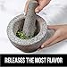 GORILLA GRIP Heavy Duty Mortar and Pestle Set with Slip Resistant Base, 100% Granite Stone Molcajete Guacamole Bowl, Grind Seeds, Garlic, Herb, Kitchen Muddler, Essentials for Chefs, 1.5 Cup Gray