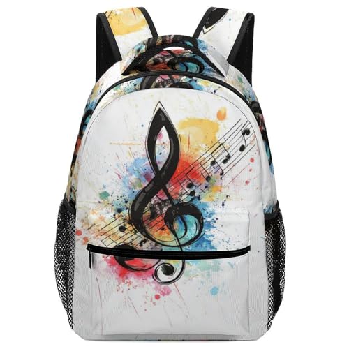 XKASKDFKE Música Notes Art Mochila Puntuación Morrals Calidad Resistencia Escolares Colegio Viaje Cámping Primaria Pequeña Guardería One Size