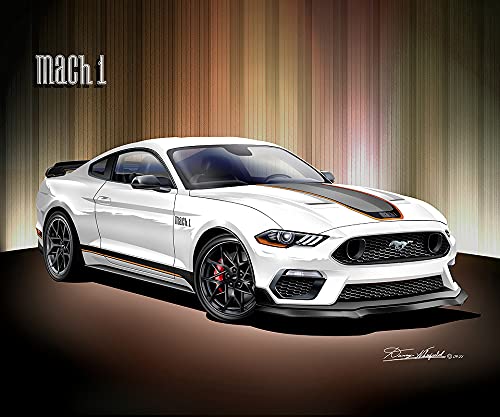 2022 Mustang Mach 1  Oxford White  Fine Art Print By Danny Whitfield  Size 20 in X 24 in disponible en Yaxa Peru