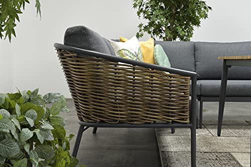 GI 58274EG Bali Lounge Dining Set Carbon Black/Natural rotan/Mystic Grey – Bild 8