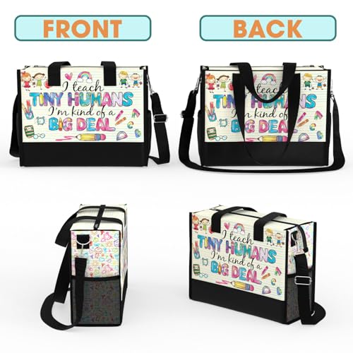 Bolso tipo tote grande impermeable con bolsillos y cierre miniatura 5