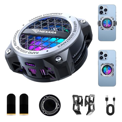 Cooler para Celular com Controle de Temperatura AI, Refrigeração Rápida USB, Ventoinha Silenciosa de 25dB para Jogos, Compatível com iPhone, Android, Nintendo Switch via Clipe ou Magnético