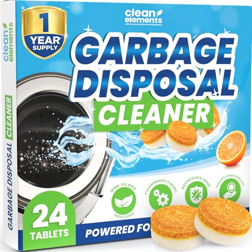 Garbage Disposal Cleaner Deodorizer Tablets – 24 Pack XL Foaming Citrus Cleaning Tablet - Sink...