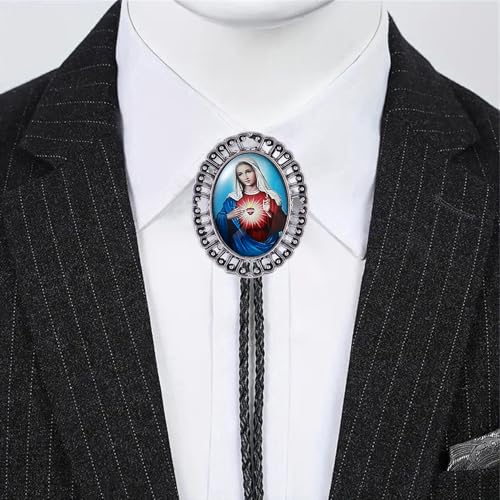 Image of Jeilwiy Bolo Tie for Men Western Cowboy Gothic Bolo Tie Necklace Halloween | Glow in Dark Bolo Tie for Men Women, 3D Halloween Bolo Tie, Gothic Western Ties, String Ties for Men Rodeo Leather Necktie