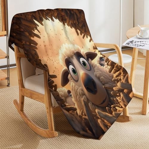 Couverture en flannel Mouton Mignon plaid canapé lit 140x180cm