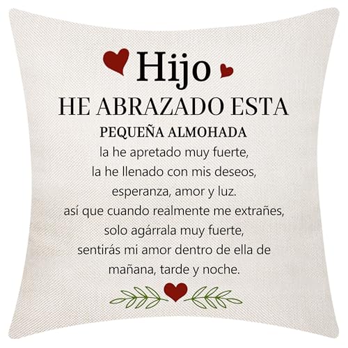 Aocaso Regalo para el Hijo de mamá o papá Funda de cojín para el Hijo de los Padres Regalo de cumpleaños o graduación
